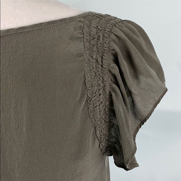 Petticoat Alley army green silk and sequins top - Picture 7 of 8